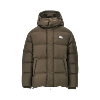 Emporio Armani Piumino con placchetta logo - - Jackets - Uomo - Verde - M