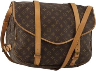 Louis Vuitton Pre-owned Vintage Cross Body Bag - Dames - Vintage Schoudertas - Bruin - ONE Size - Leer - Vintage