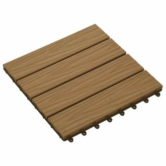 vidaXL Tile De Decking Dise&ntilde;o 3d 11 Pcs Teca 30 X 30 Cm Wpc Vidaxl