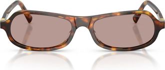 Miu Miu 55mm Irregular Sunglasses in Honey Havana /Purple Brown at Nordstrom