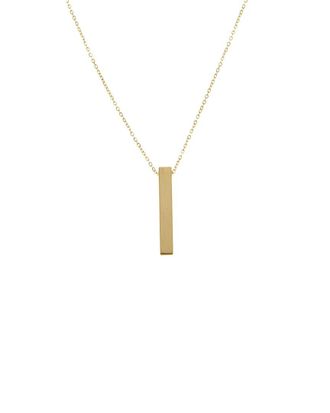 Italian Gold, Inc 10K Engravable Long Cube Adjustable Necklace