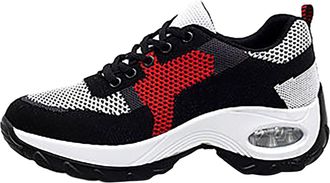 Generic Winter Womens Summer Fashion Sneakers Lightweight Breathable Running Sport Shoes for Teenagers and Students Casual Walking Footwear (Black, 4. 5)