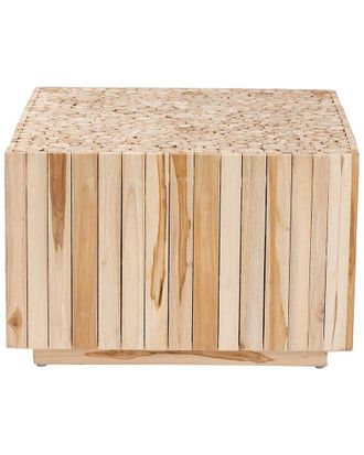 Baxton Studio Augusta Bohemian Teak Wood Coffee Table With Unique Repurposed Wood Logs