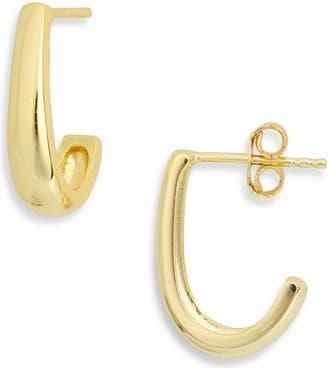 Argento Vivo Classic J Hoop Earrings in Gold at Nordstrom Rack