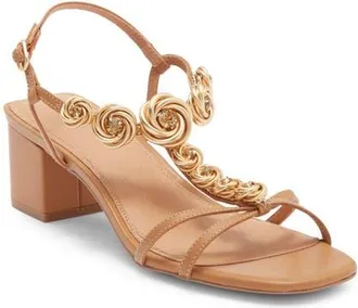 Cecelia New York Abbot T-Strap Sandal in Tan at Nordstrom, Size 7.5