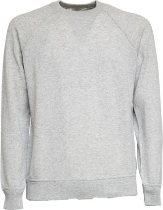 FILIPPO DE LAURENTIIS Truien & Vesten, Heren, Grijs, XL, Wol, Crewneck Raglan Trui