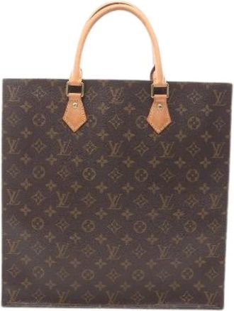 Louis Vuitton Pre-owned Sac Plat Monogram Coated Canvas Tote Bag - Dames - Vintage Shopper - Bruin - ONE Size - Leer - Vintage