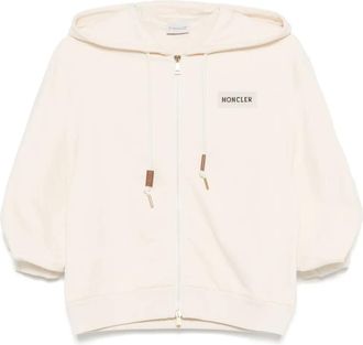 Moncler Felpa in cotone con cappuccio e zip - Toni neutri