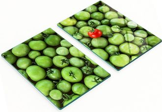 OEM Eleganti E Resistenti Vassoi In Vetro Con Stampa Di Pomodori Maturi, 2x40x52 Cm
