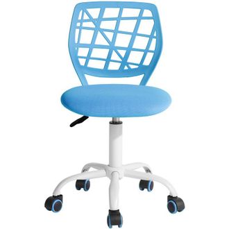 Furniture R FurnitureR CARNATION Desk Chair Home Office Swivel Mesh Seat,Grid Blue I