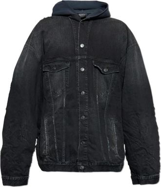 Balenciaga Hybrid Jas met Capuchon - Heren - Spijkerjassen - Zwart - S - Katoen - Jassen