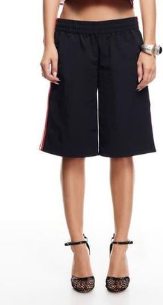 Lioness Sevigney Side Stripe Long Shorts in Onyx at Nordstrom Rack, Size X-Small