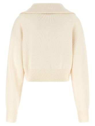 Coperni Half-Zip Cashmere-Wool Sweater - Cream