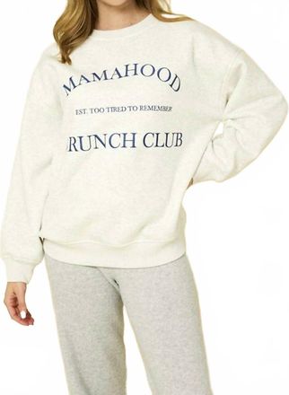 Gilli Mamahood Brunch Club Crew Sweatshirt In White