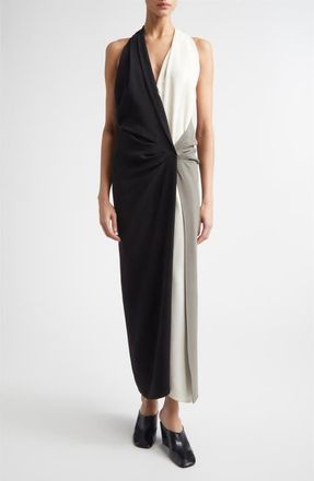 Proenza Schouler Elsa Colorblock Matte Double Crepe Dress in Black Multi at Nordstrom, Size 12