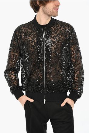 Dsquared2 Bomber Trasparente con Paillettes All-Over taglia 46