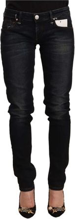 Acht Low Waist Slim Fit Denim Jeans - Dames - Slim Fit Jeans - Zwart - W26 - Denim - Jeans