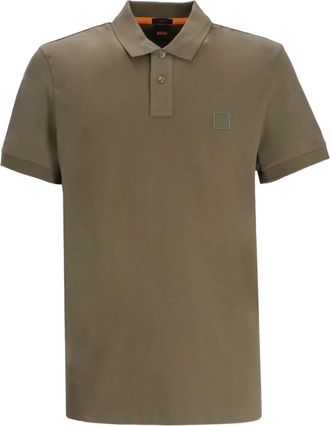 BOSS Polo con placca logo - Verde