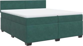 vidaXL Cama Box Spring Con Colch&oacute;n Terciopelo Verde Oscuro 200x200 Cm Vidaxl