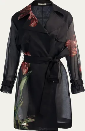 Alice & Olivia Silvia Sheer Trench Coat