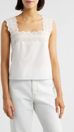 Frame Denim The Eyelet Tank in White at Nordstrom Rack, Size Large