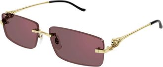 Cartier Panth&egrave;re Zonnebrillen - Dames - Zonnebrillen - Geel - 58 MM - Nylon - Accessoires