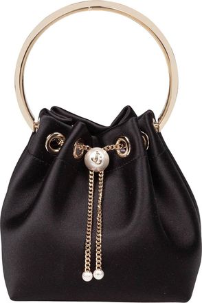 Jimmy Choo London Bon Bon Hbh In Satin Color Black