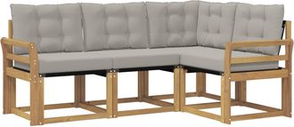 vidaXL Conjunto De Sof&aacute;s De Exterior 4 Uds. Blanco Y Gris Claro Vidaxl