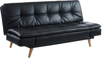 Vente-Unique Vente-unique - Divano clic clac 3 posti in similpelle Nero - zarina