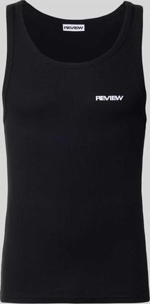 Review Tanktop in Ripp-Optik mit Logo in Black, Gr&ouml;&szlig;e XXL