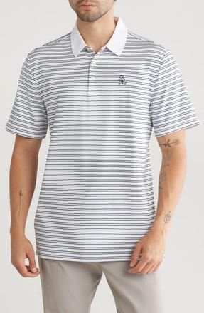 Original Penguin Yarn Dye Stripe Heritage Polo in Bright White at Nordstrom Rack, Size Xx-Large