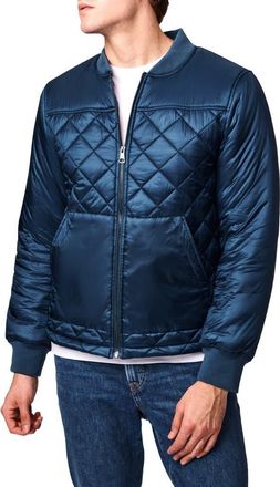 Bernardo Apex Quilted Recycled Nylon Bomber Jacket in Teal Wing at Nordstrom Rack, Size Xx-Large