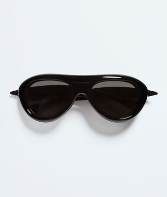 Bottega Veneta Sardine Aviator Sunglasses - Black - Unisex - U