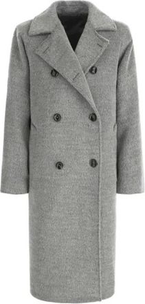 L.B.M. 1911 Double-Breasted Coat - Dames - Mantel - Grijs - M - Leer - Jassen