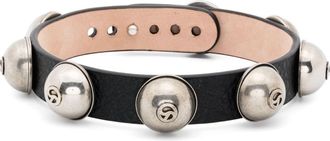 Acne Studios stud-embellished leather choker - unisex - Calf Leather/Brass - M - Black