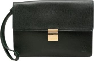 Louis Vuitton Pre-owned Selenga Clutch - Dames - Vintage Clutch - Groen - ONE Size - Leer - Vintage