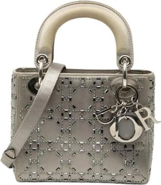 Dior Pre-owned Lady Dior - Dames - Vintage Handtas - Grijs - ONE Size - Satijn - Vintage