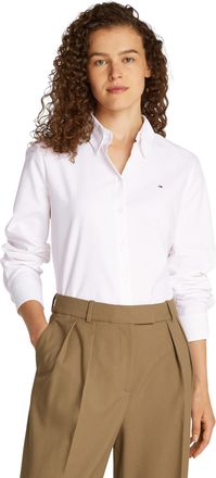 Tommy Hilfiger Womens Relaxed Fit Oxford Shirt, White (Th Optic White), 10