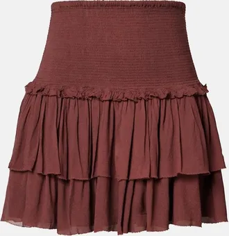 Poupette St Barth Farrah tiered miniskirt