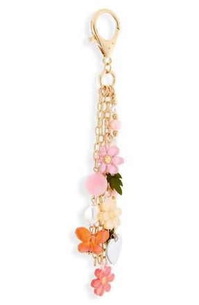 Leith Flower Beaded Chain Bag Charm in Pink Multi- Gold at Nordstrom Rack