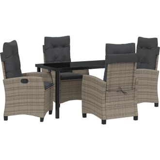 vidaXL Vidaxl - Conjunto De Comedor De Jard&iacute;n 5 Pcs Gris Rat&aacute;n Sint&eacute;tico