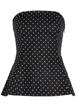 Faithfull The Brand Petro Polka dot Linen top - Black And White - S (UK8-10 / S)