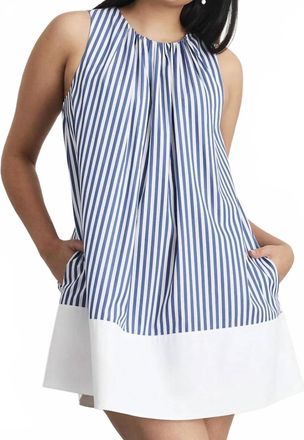 Tanya Taylor Hallie Dress In Optic White French Blue