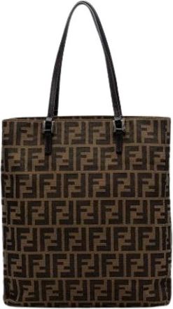Fendi Pre-owned Vintage Canvas Tote - Dames - Vintage Shopper - Bruin - ONE Size - Leer - Vintage