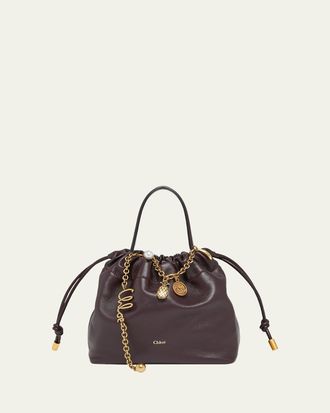 Chlo&eacute; Icons Mini Drawstring Shoulder Bag in Nappa Leather