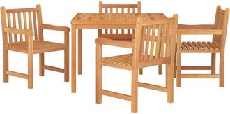 vidaXL Juego De Comedor Para Jard&iacute;n 5 Piezas Madera Maciza De Teca Vidaxl