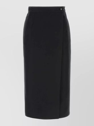 Bottega Veneta gabardine midi skirt high waist buttons