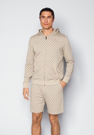 Joop Sweatjacke JOOP, Damen, Gr. XXL, cornflower beige, Jersey, Obermaterial: 100% Baumwolle, bequem h&uuml;ftbedeckend, ohne Ausschnitt, angesetztes B&uuml;ndchen, 