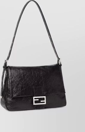 Fendi leather flap clutch bag