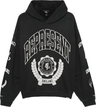 Represent Cotton Hooded Sweatshirt With Distressed Effect-Uomo